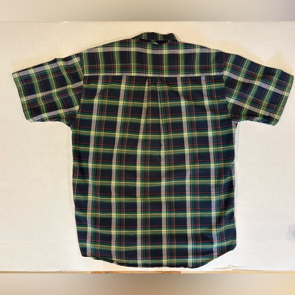 Seigfried 100% cotton short sleeve button down plaid shirt size large - Picture 2 of 4